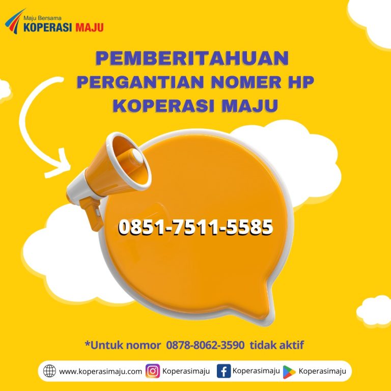 Pemberitahuan : Perubahan Nomor Layanan Koperasi Maju