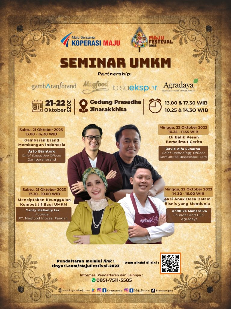 Seminar UMKM dan temu pelaku usaha.