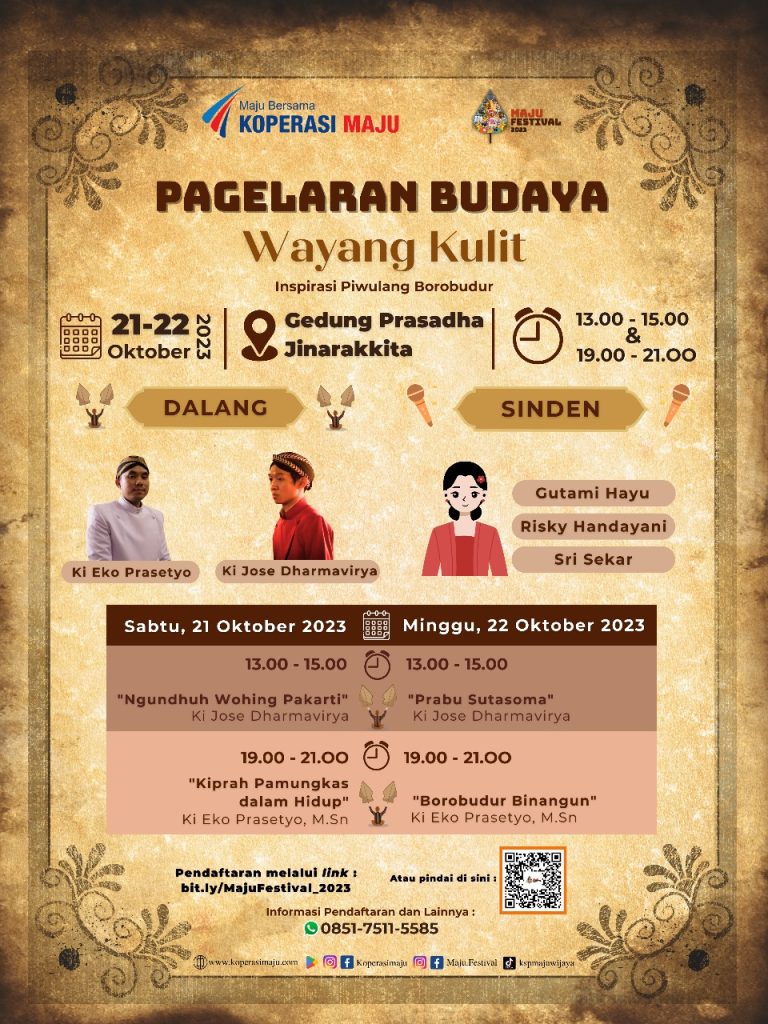 Pagelaran wayang kulit pada maju festival 2023.